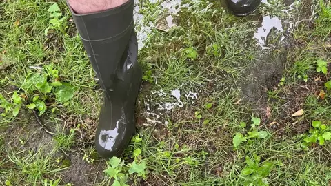 Slave Plays with Master's Boots