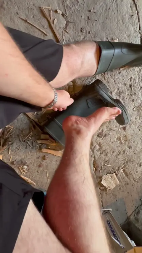 Slave Plays with Master's Boots