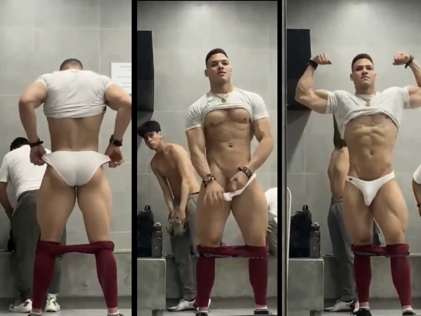 Hunky Guy Shows Off for Admirers
