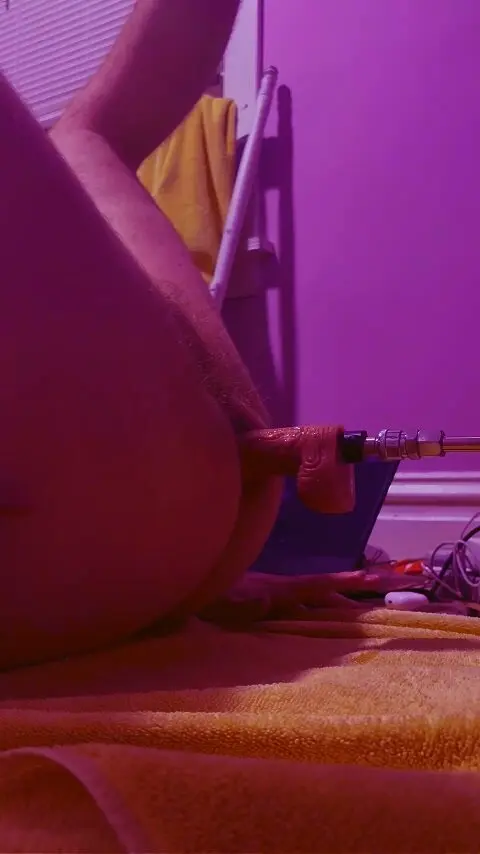 Twink Rides Fuck Machine on All Fours