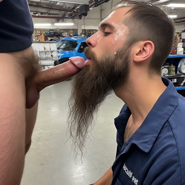 Mechanic Swallows Cum After Blowjob
