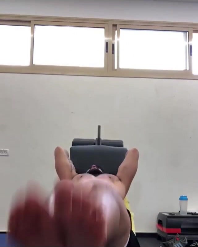 Gym Guy Shows Off His Feet