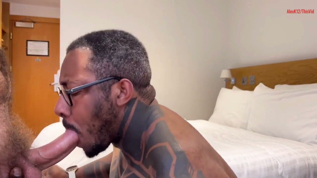 Black Bear Submits to White Wolf in Interracial BDSM