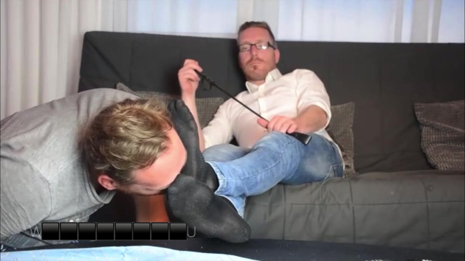 Black Man Worshiping Socks of Busty Dominant Top