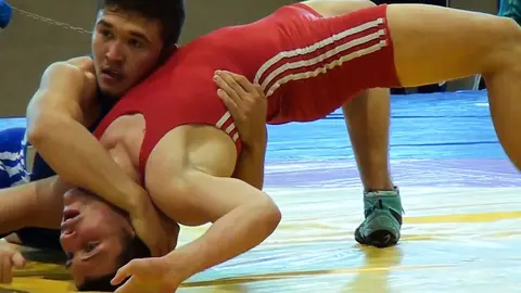 Gay Bear Dominates Bottom in Wrestling Pin Scene
