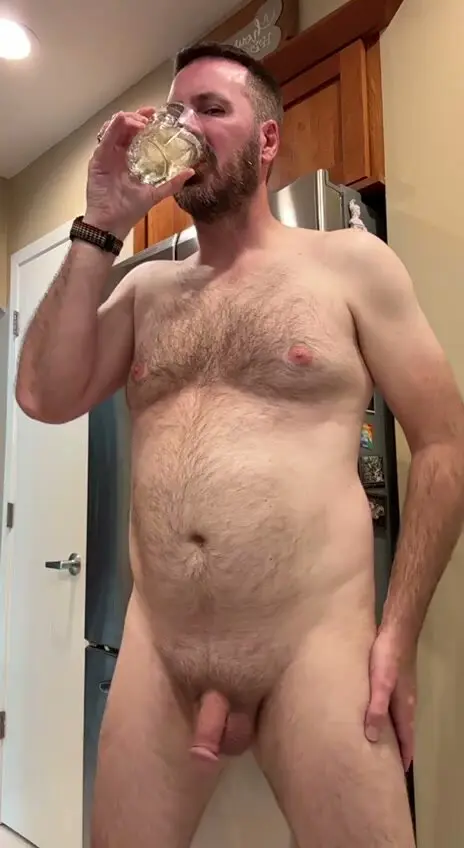Gay Daddy Drinks His Urine from Glass in 3D Scene