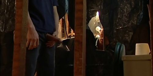 Construction Worker Gets Spit Roasted by Two Tops