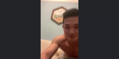 Asian Fitness Model Jerks Off Solo