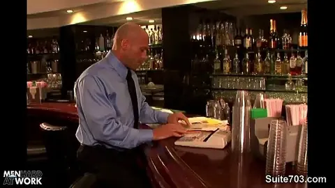 Long Haired Hunk Gives Blowjob to Bald Guy
