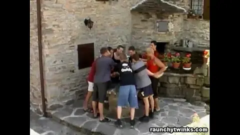 Gay Group Fucking at Birthday Party Orgy