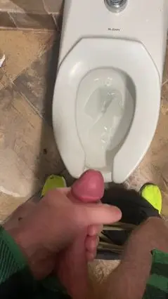 Handjob in Home Depot Bathroom Ends with Cum Shot