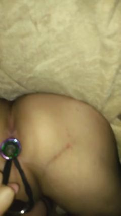 Twink Femboy's First Anal Plug Experience