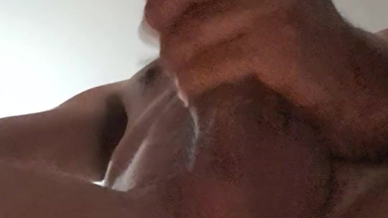 Guy Blows Cock from Below View