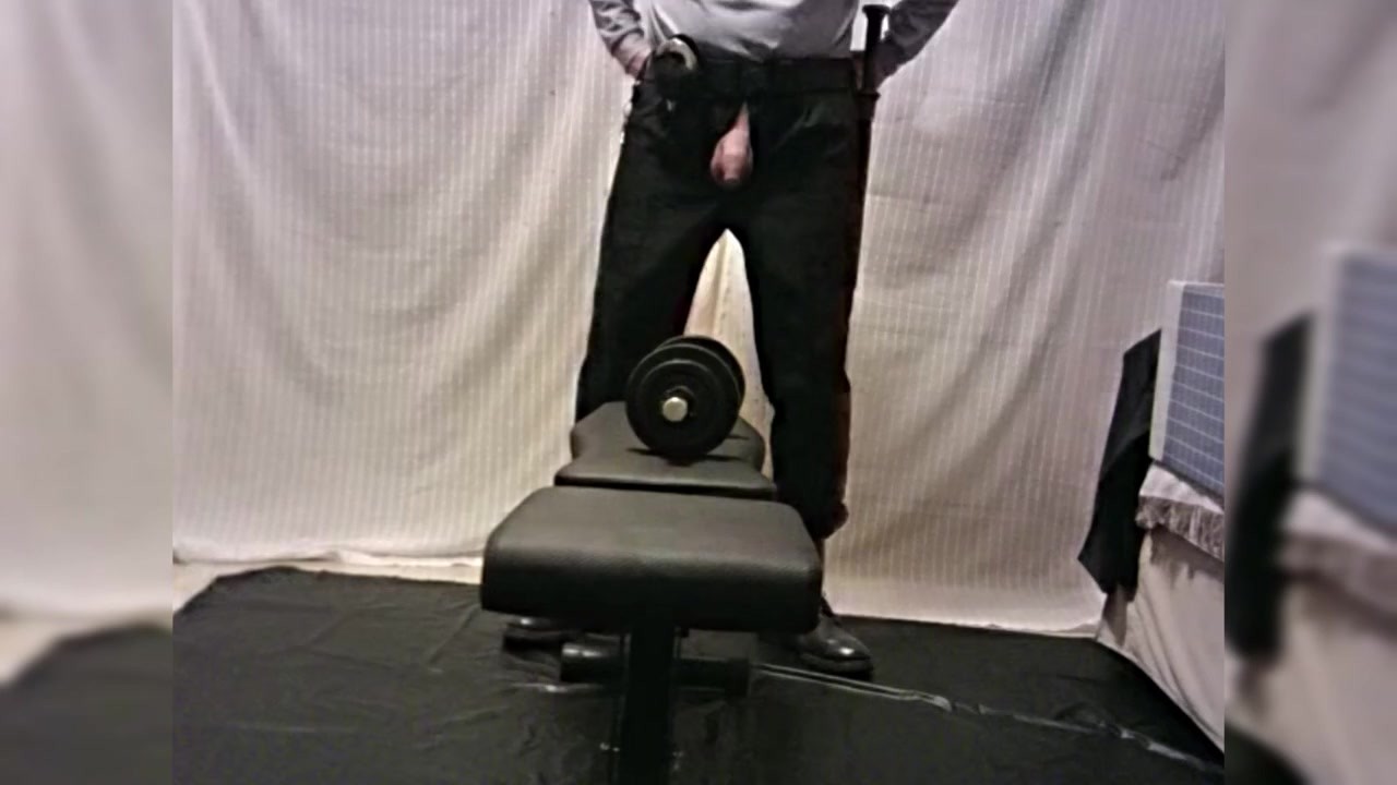 Security Guard Shows Off Cock in Uniform