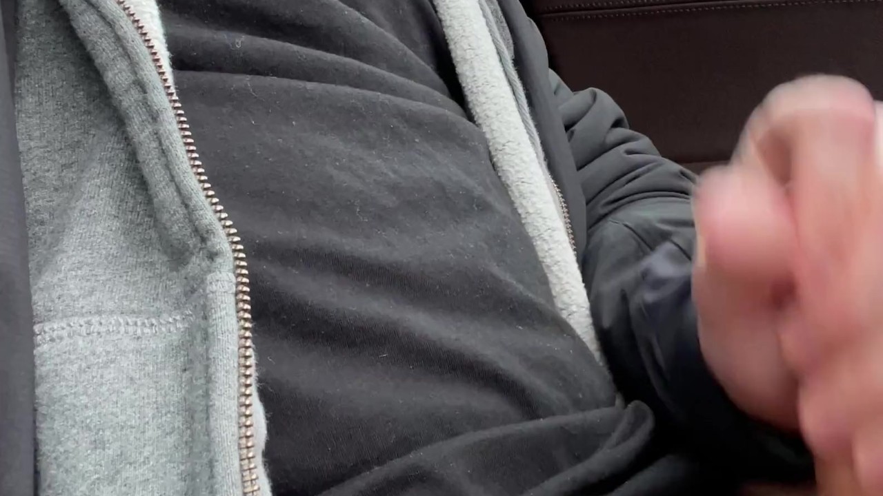 Guy Jerks Off in Car, Cums with Huge Load