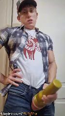 Guy Fucks Fleshlight While Fully Clothed