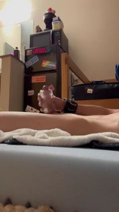 Guy Tied Up, Blows Load After Breaking Free