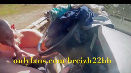 Public Rest Area Blowjob from Exhibitionist