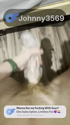 Twink Masturbates with Flashlight, Big Cumshot