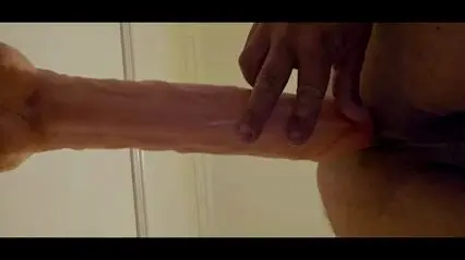 Guy Uses 12 Inch Dildo for Suction Play
