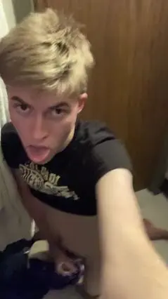 College Twink Masturbates in Secret Closet