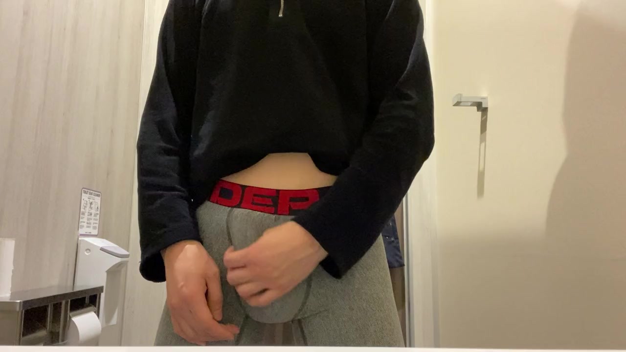 Teen Jerks Off in New Underwear at Mall