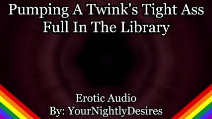 Twink Bottom Enjoys Anal Sex in Library