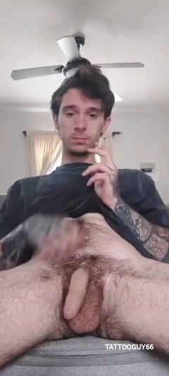 Tatted Guy Exposed in Shirt Only