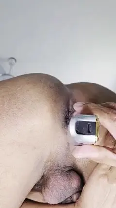 Guy Shaves His Asshole in Preparation