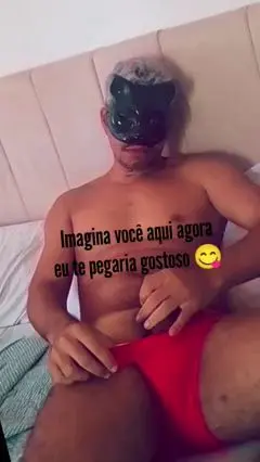 Hunk Shows Off in Red Swimwear