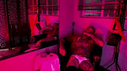 Guy Masturbates with Cigar During Solo Session