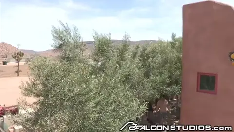 Hunks Fuck Under Outdoor Shower