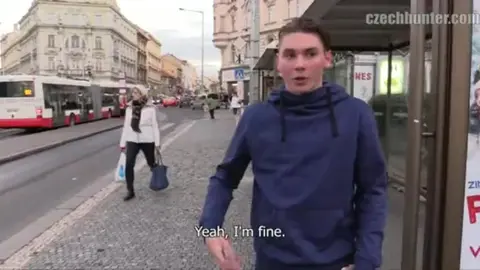 Czech Hunter Fucks Young Twink in Public