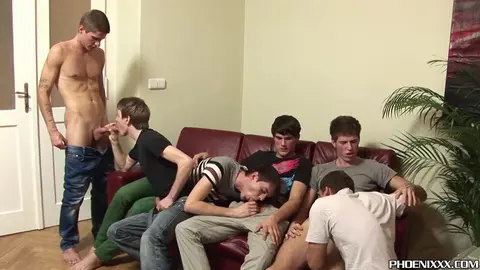 Twinks Kevin Pure and Brandon Pav in Naughty Orgy