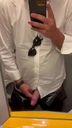 Straight Guy Masturbates on Train Fantasizing Blowjob