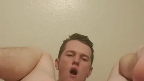 Guy Masturbates with 10 Inch Dildo in Nightgown