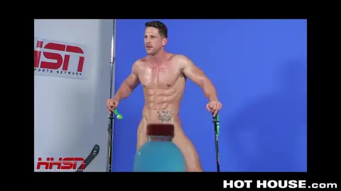 Roman & Aston's Raw Photoshoot Fuck Ends in Cum Covered Abs