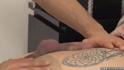 Tattooed Guy Gets Fucked by Friend's Big Cock