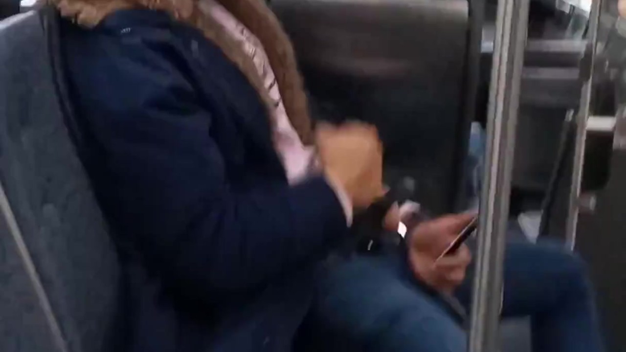 Guy Masturbates on City Bus with Public Cumshot