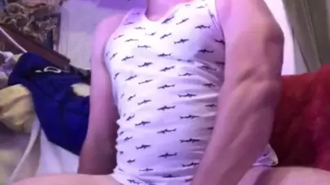 Guy Cums on Mirror in Solo Jerk
