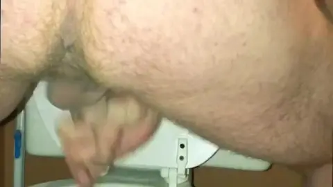 Gay Guy Cums and Urinates in Toilet