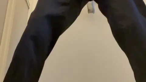 Muscular Guy Wears Suit for Big Dick Masturbation