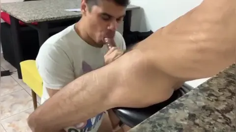 Horny Male Gets Blowjob After Work