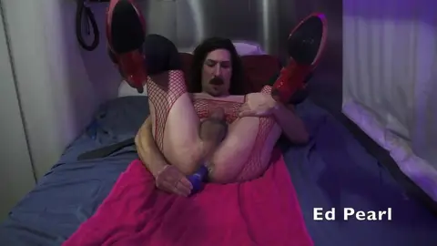 Sissy Self-Fucks and Tortures Own Balls with Facial