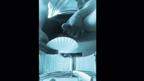 Guy Jerks Off in Public Garage
