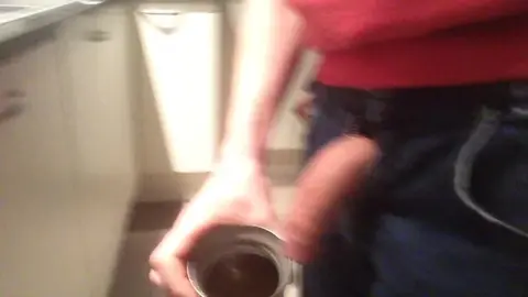 Guy Pisses in Cup for Later