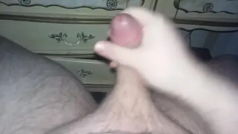 Guy Strokes His 7 Inch Cock to Hardness