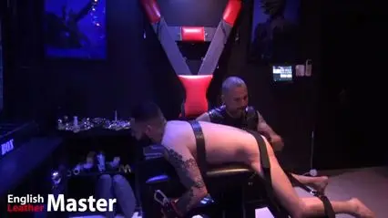 Leather Daddy Spanks Submissive Younger Slave