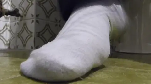 Huge 17 Size Feet in White Socks Worshiped