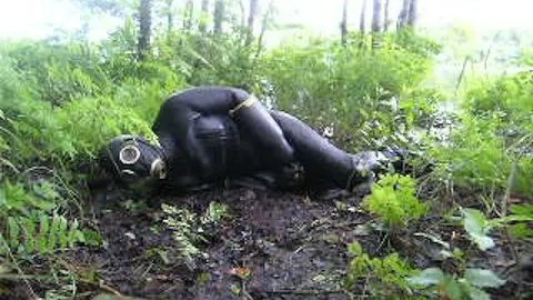 Gay Guy Jerks Off in Shallow Mud Outside